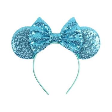 Imagem de Tiara De Orelhas De Rato Com Laço De Lantejoulas De 5 Polegadas Para M