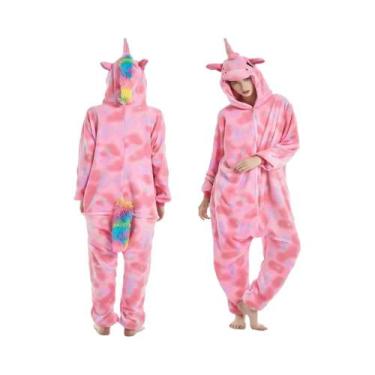 Imagem de Macacão Kigurumi Com Capuz Para Adultos plus Size, Pijamas Com Zíper D