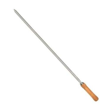 Imagem de Espeto para Churrasco Espeto Simples 65CM em Aço Cromado com Cabo de M