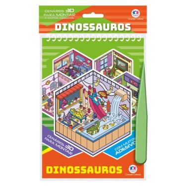 Imagem de Livro - Dinossauros com Adesivos 3D