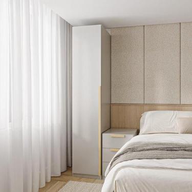 Imagem de Guarda-roupa Modular 40cm 1 Porta com Prateleiras Jade CabeCasa Madeir