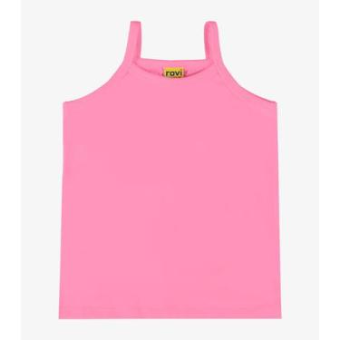 Imagem de Regata De Alça Infantil Menina Rovi Kids Rosa, 3, Rosa