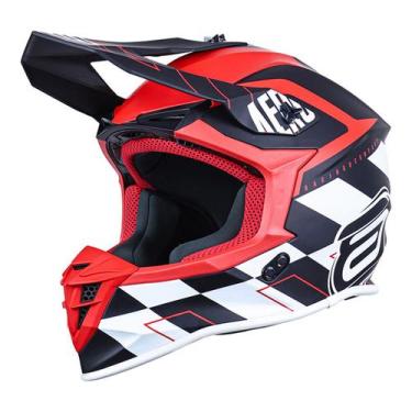 Imagem de Capacete Moto Cross Trilha Enduro ASW R3 Victorious Vermelho, Vermelho