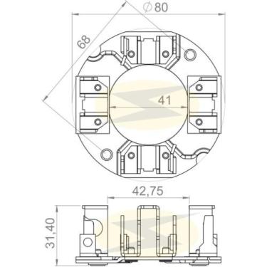 Imagem de Porta escova do motor de partida Kia Besta 1992 a 2005 - UNIFAP