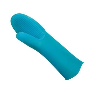 Imagem de Luva silicone térmica proteção alta temperatura cozinha 500 cor azul D