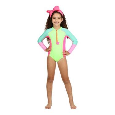 Imagem de Maiô body manga longa infantil siri kids vitoria verde 39004, Verde, 1