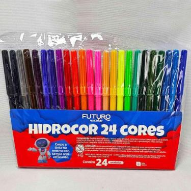 Imagem de Caneta hidrografica 24 cores hidrocor futuro escolar