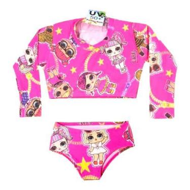 Imagem de Biquini Infantil + Blusa Cropped Proteção Solar Uv50 Boneca - ANJO DA 