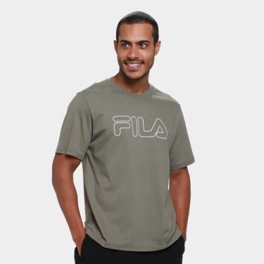 Imagem de Camiseta Fila Letter Outline Masculina, Verde, P