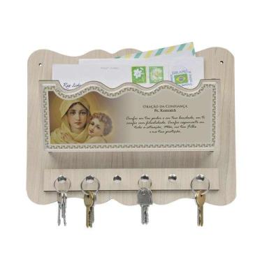 Imagem de Porta Chaves de Parede Religioso Mãe Rainha - FORNECEDOR 1