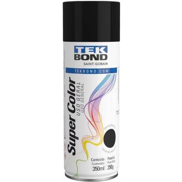 Imagem de Tinta Spray Fosco Preto 350ML-250G Acabamento Uniforme Multiuso Tekbond
