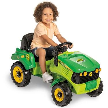 Imagem de Veículo para Bebê Tracamp 2 em 1 com Som e Pedal Suporta Até 30kg Verde Calesita Brinquedos