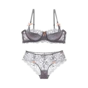 Imagem de Conjunto De Sutiã Slim De Renda Francesa Para Meninas, Confortável E R