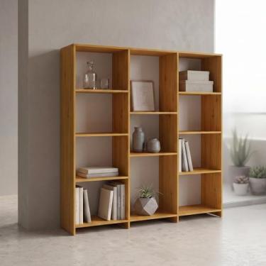 Imagem de Estante de Livros 136CMX137,5cm Baixa 11 Prateleiras London Yescasa Ma