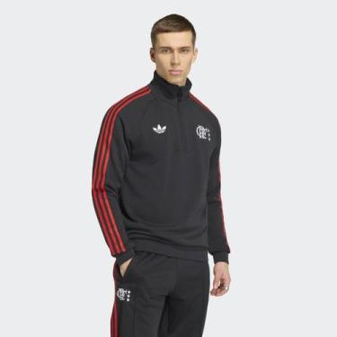 Imagem de Moletom Flamengo Originals Adidas Masculino, Vermelho, Preto, M