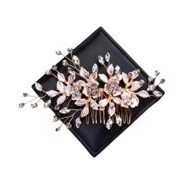 Imagem de Tiara De Cristal Dourado Com Pérolas Para Mulheres, Acessórios De Cabe