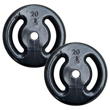 Imagem de Kit Com 02 Anilhas Emborrachadas De 20kg