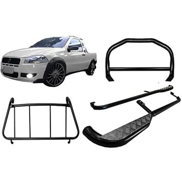 Imagem de KIT QUEBRA MATO+ESTRIBO+GRADE VIGIA STRADA ATÉ 2013 PRETO