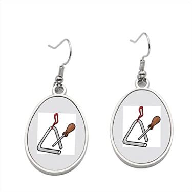 Imagem de Brinco de desenho animado de ercussão triangular - Brincos pendentes para meninas - Presente de festa de aniversário dos namorados