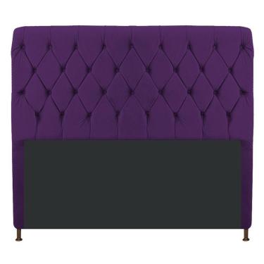 Imagem de Cabeceira Cristal 195 Cm King Size Com Capitonê Suede Roxo