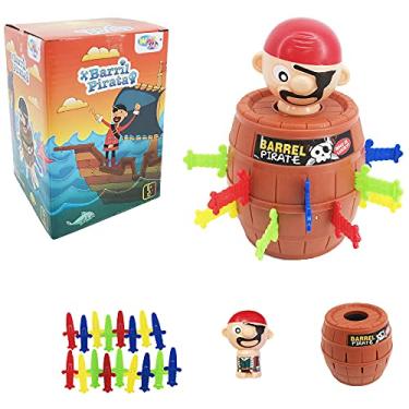 Imagem de Wellmix Jogo Brinquedo Infantil Barril Salta Pirata com tema de pirata, 3 anos -