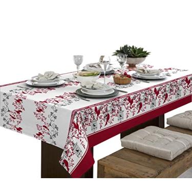 Imagem de Toalha De Mesa Linhão Para Mesa De 6 Lugares Retangular Estampa De Pássaros