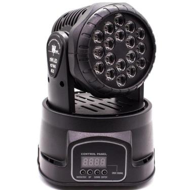 Imagem de Mini Moving Head 18 Rgb Led 3w Triled Iluminação Bivolt Profissional Dj Festa Estrobo D...