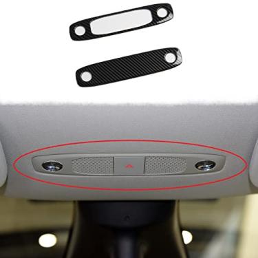 Imagem de Justautotrim Acessórios de acabamento de capa exterior de fibra de carbono estilo interior para Tesla Modelo 3 2017 2018 2019 (luz de leitura)