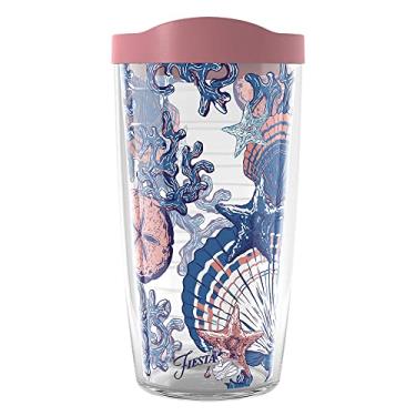 Imagem de Tervis Copo isolado Fiesta Coral Connection feito nos EUA com paredes duplas, 473 g, clássico