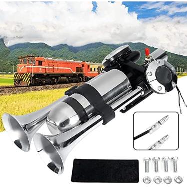 Imagem de 500DB Universal Loud Car Horn Dual Trumpet Loud Air Horn Speaker Kit 12V/24V For Train Truck Lorry,Constructive23