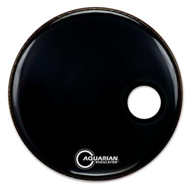 Imagem de Pele Aquarian Regulator Black 20" Bumbo Furo, Filme Simples