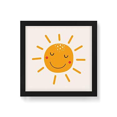 Imagem de Arte Maníacos Quadro Decorativo Sol Sorriso - 50x50cm (Moldura em laca preta)