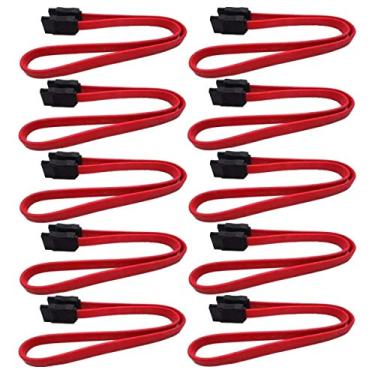 Imagem de Kit c/ 10 Cabo de Dados SATA III Vermelho Comtac 9088