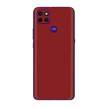 Imagem de Skin Adesivo Traseira Fibra Carbono e outras texturas Para Moto G9 Power (Vermelho Carbono)