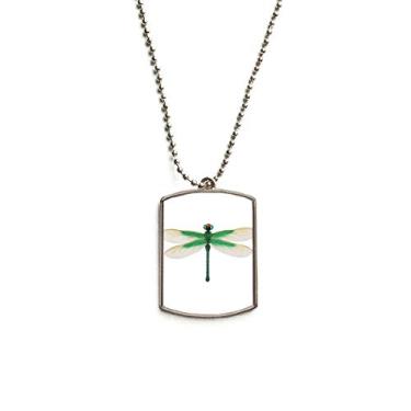 Imagem de DIYthinker Colar tradicional chinês com pingente de corrente de aço inoxidável com libélula padrão de pipa e libélula