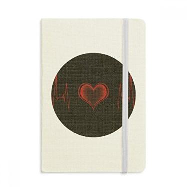 Imagem de Caderno com design de eletrocardiograma de coração, capa dura oficial, diário clássico