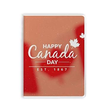 Imagem de Caderno de slogan Maple Leaf Happy Canada Day 4 de julho, capa de goma para diário