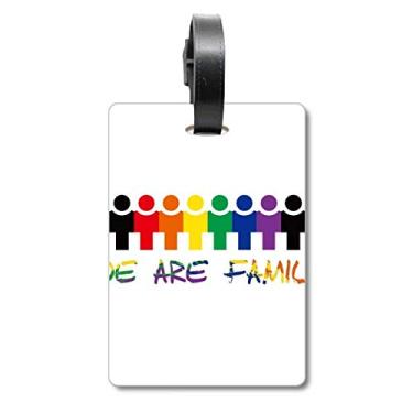 Imagem de LGBT Bandeira de arco-íris We Are Family, bolsa de bagagem, etiqueta para cartão de bagagem