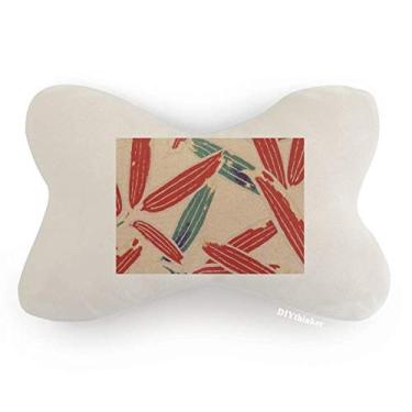 Imagem de DIYthinker Almofada de apoio de cabeça para decoração de pescoço com estampa vermelha e azul japonês Ukiyoe