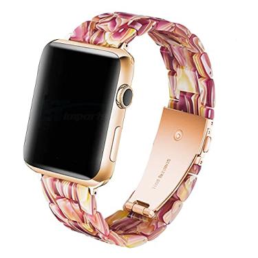 Imagem de Pulseira 3 Elos Primavera LTIMPORTS, compativel com Apple Watch 46mm Series 10, 45mm Series 9/8/7, 44mm Series 6/5/4/SE, 42mm Series 3/2/1 e Apple Watch Ultra 49mm 3/2/1