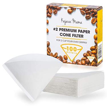 Imagem de Kajava Mama V02 Filtro De Cone De Papel Premium – 100pç. Conjunto De Filtros Descartáveis Projetados Para Gotejadores De 2 Xícaras – Feitos Da Melhor Polpa De Madeira – Gotejamento Perfeito, Sabor Total, Sem Resíduos De Café Moído