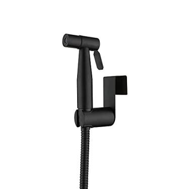 Imagem de Akitbahome Pulverizador portátil para vaso sanitário, pulverizador de aço inoxidável para higiene pessoal, bidê de fraldas, acabamento preto fosco