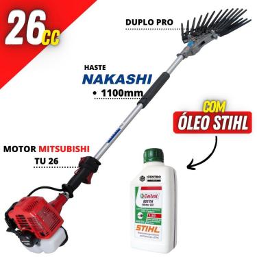 Imagem de Derriçadeira Portátil de Café Nakashi Com Motor Mitsubishi TU26 Mãozinha de Garra Dupla...