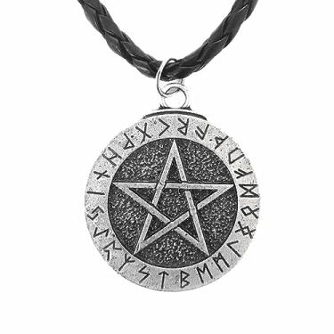 Imagem de URDEAR Colar Amuleto Viking Nórdico Runa Viking Talismã Pingente Colar Viking Joias Presentes para Homens e Mulheres, one size, Liga de zinco, Sem pedras preciosas