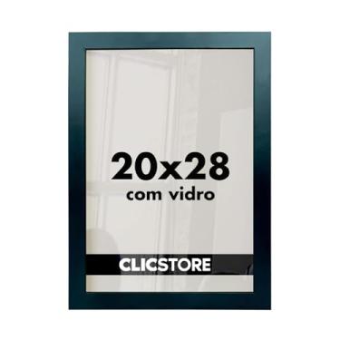 Imagem de Moldura 20X28 Quadro Vidro Poster Diplomas Porta Retrato Foto Certificado Fotografia Parede Madeira Cartazes Cursos MDF