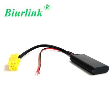 Imagem de Biurlink-Carro Bluetooth Módulo Adaptador de Áudio Cabo  6Pin  Mini ISO  Aux-in  Amarelo  Fiat 500