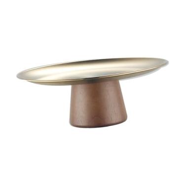 Imagem de ＫＬＫＣＭＳ Prato de bolo de pé alto sobremesa placa de exibição festa housheold redondo suporte de bolo sobremesa prato de doces para decoração de sala de estar, 22CM