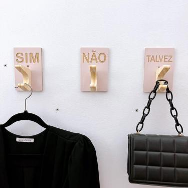 Imagem de 9 Ganchos Pendurador Provador loja roupas boho premium rosa
