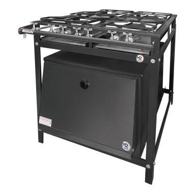 Imagem de Fogão Industrial 4 Bocas 2 Simples a Gás Baixa Pressão MR Fogões com Forno e Grelhas de Aço P5