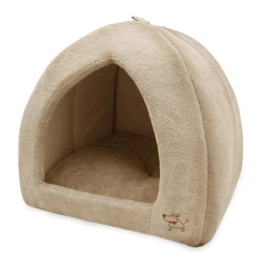 Imagem de Cama macia para cães e gatos da Best Pet Supplies – Bronzeado, 45,72 cm x 45,72 cm x A: 40,64 cm